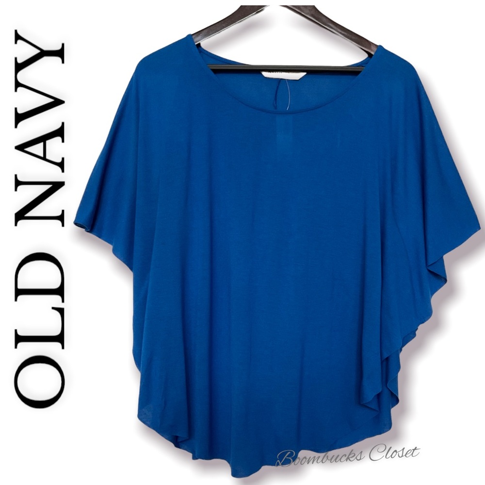 Old Navy Cold Shoulder Batwing  Blouse / Shirt. Royal Blue Medium